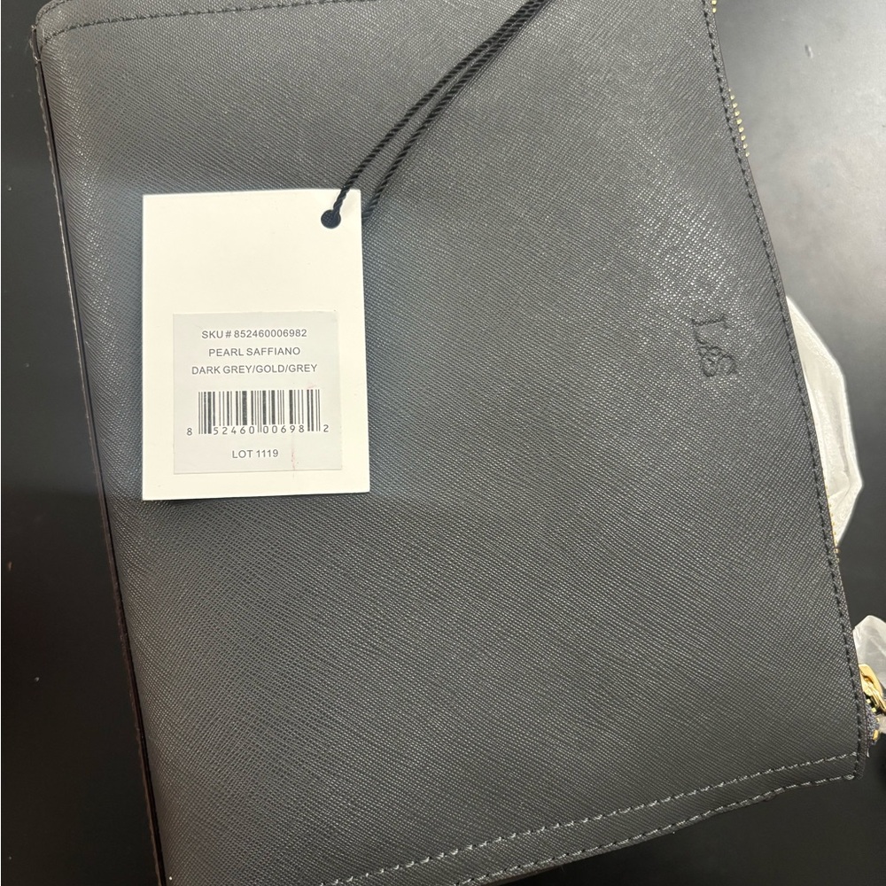 Lo & Sons The Pearl Crossbody Bag Dark Grey/Gold/Grey UNOPENED NWT - Picture 2 of 12